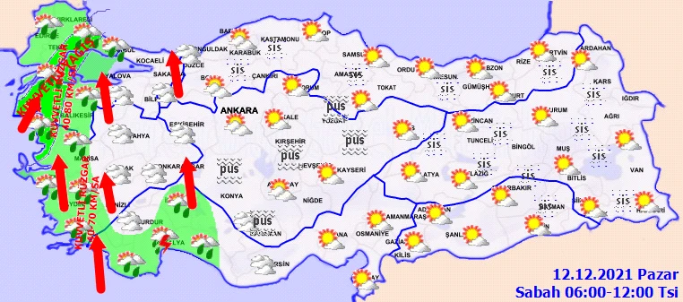Meteoroloji'den uyarı üstüne uyarı! Önce yağmur arkasından kar gelecek (12 Aralık hava durumu)