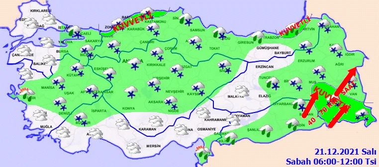 Yoğun kar kapıda! Meteoroloji'den 16 ile sarı ve turuncu uyarı (21 Aralık hava durumu)