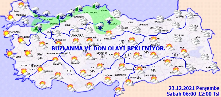 Meteoroloji il il uyardı: Kar, buzlanma, don... (23 Aralık Perşembe hava durumu)