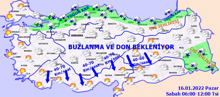 Kar ve fırtına fena bastıracak! Meteoroloji'den 19 ile sarı ve turuncu uyarı (16 Ocak hava durumu)