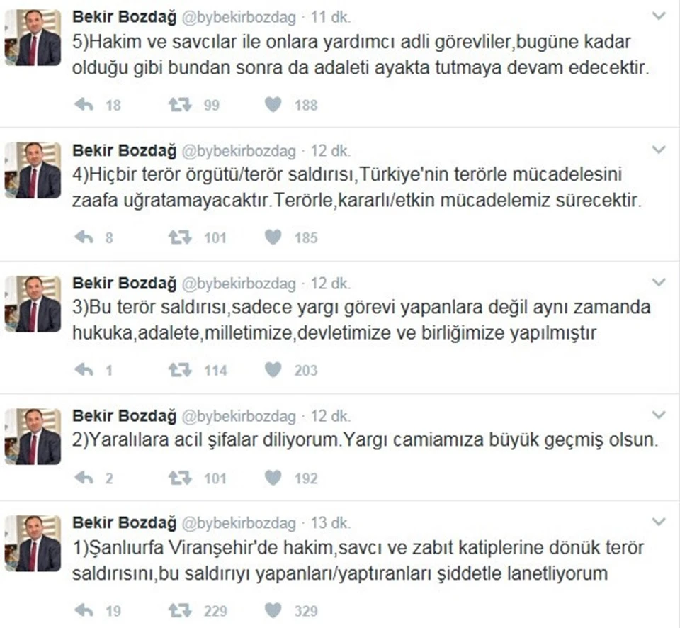 Bekir Bozdağ: 'Şanlıurfa'daki terör saldırısının hedefi...'