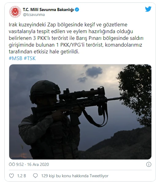 Saldırı hazırlığındaki 4 terörist öldürüldü