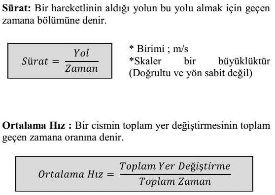 Hız Nedir? Sürat Nedir? Hız ve Sürat Arasındaki Fark Nedir?