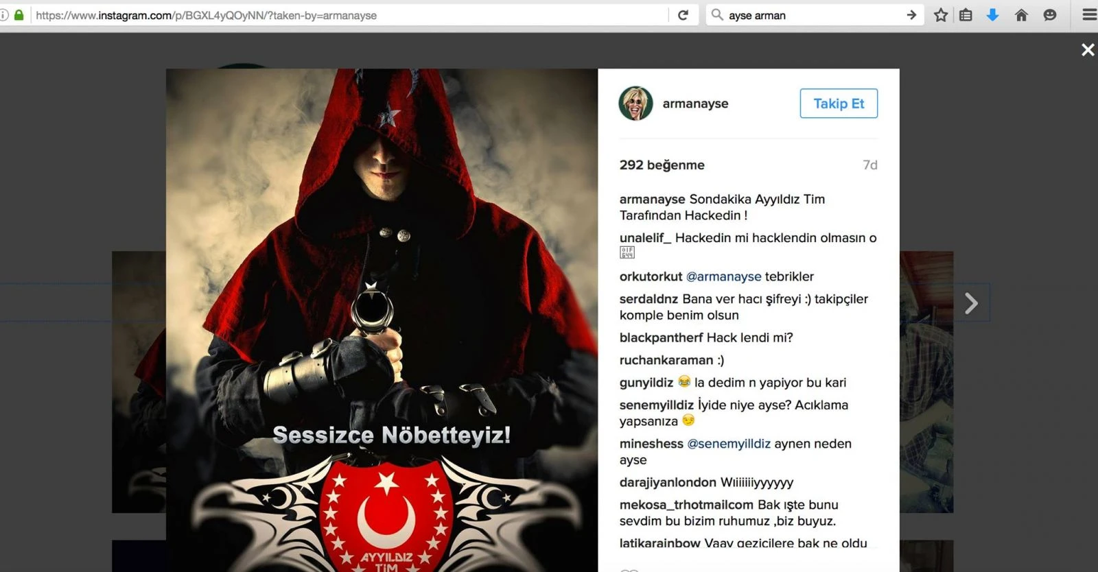 Ayşe Arman hacklendi