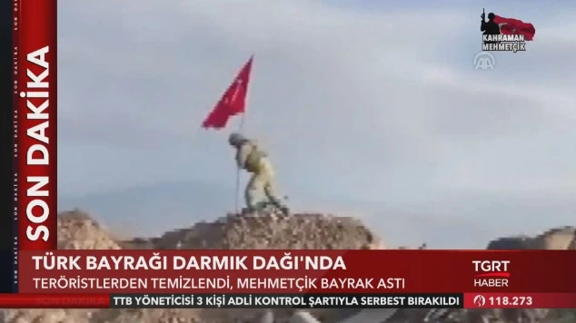 Darmık Dağı'na Türk bayrağı dikildi