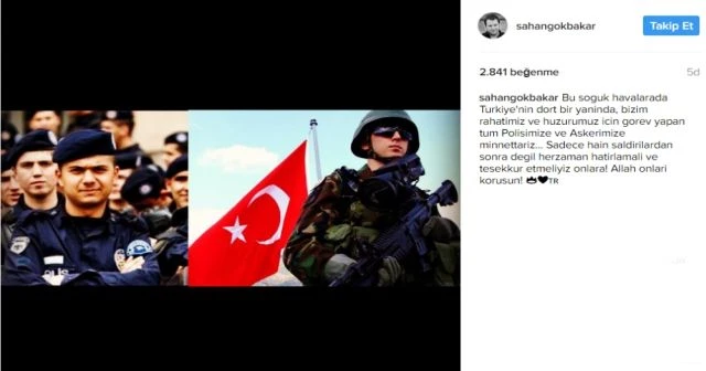 Şahan Gökbakar'dan güvenlik güçlerine destek: "Allah onları korusun"