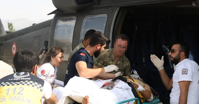 Askeri helikopterle hastaneye nakledilen yaralı vatandaşın durumu