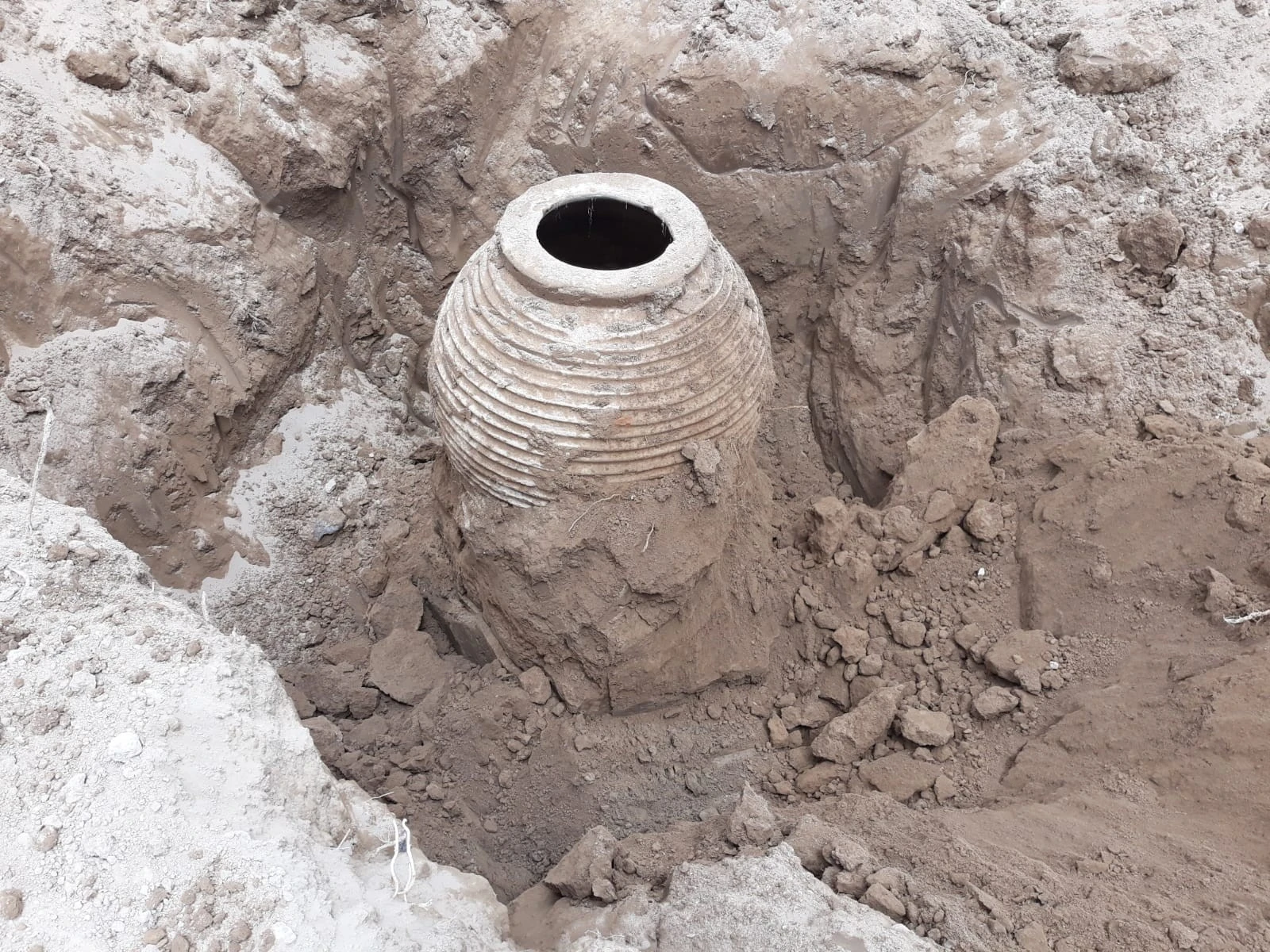 Tarlasını sürerken Roma döneminden kalma 2 bin yıllık pitos buldu