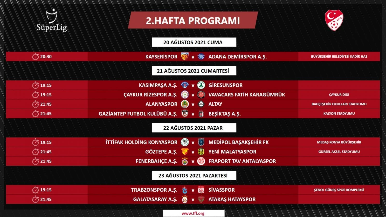 Süper Lig’de heyecan başlıyor: İlk 3 haftanın programı açıklandı