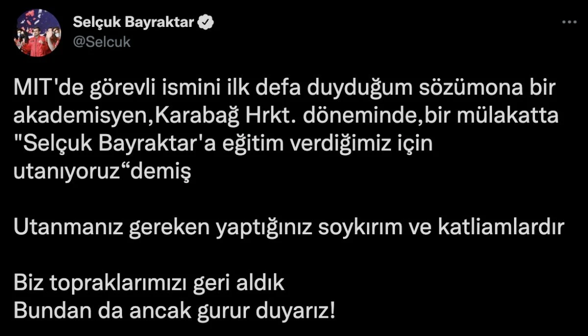 Selçuk Bayraktar’dan ABD’li profesöre tepki: Yaptığınız soykırımlardan utanın
