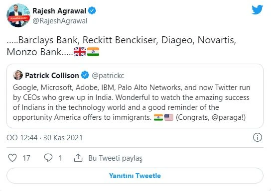 Twitter'ın başına Agrawal'ın geçmesiyle ABD'de 'Hintli CEO pandemisi' tavan yaptı