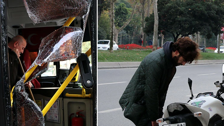 Kaskıyla terör estirdi! Çöpe attı..