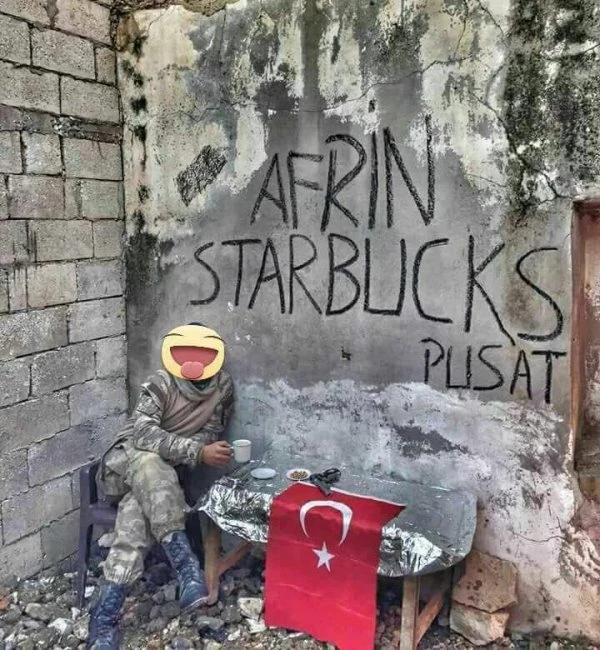 Komandolar, Afrin'de Starbucks açtı