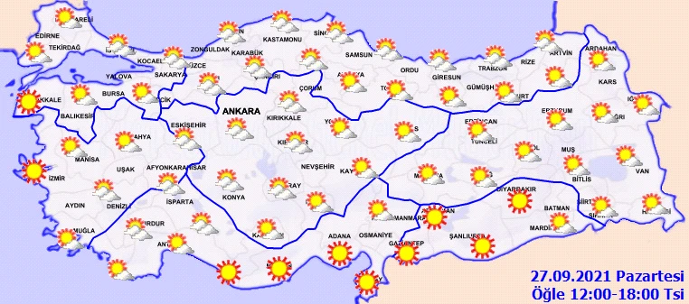 Meteoroloji uyardı: Yağmurdan önce son sıcaklar (27 Eylül hava durumu)
