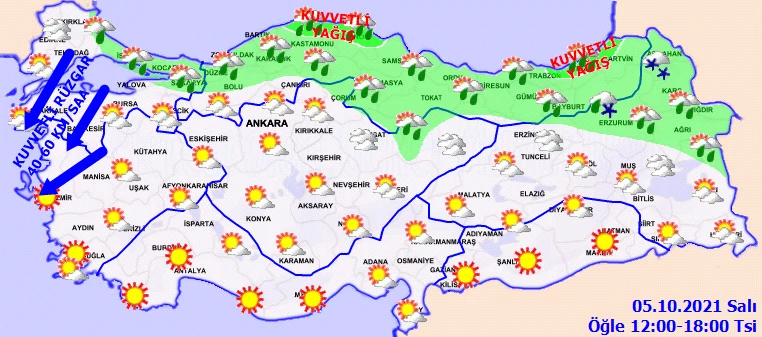 Meteoroloji'den şiddetli yağış uyarısı! Su baskınları, fırtına ve heyelana dikkat (5 Ekim hava durumu)