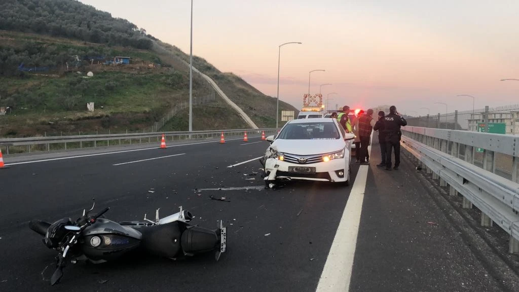 Otoyolda motosiklet faciası