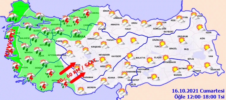 Hafta sonu hava nasıl olacak? Onlarca il için sağanak ve fırtına uyarısı (16 Ekim hava durumu)