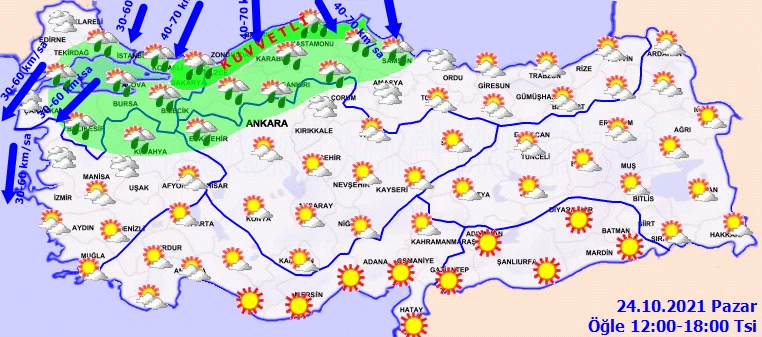 Güneşe elveda, sağanak geri dönüyor! Sıcaklık 10 derece birden düşecek (24 Ekim hava durumu)