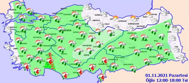 Meteoroloji'den tüm bölgeler için sağanak uyarısı! Sel ve su baskınlarına dikkat (1 Kasım hava durumu)