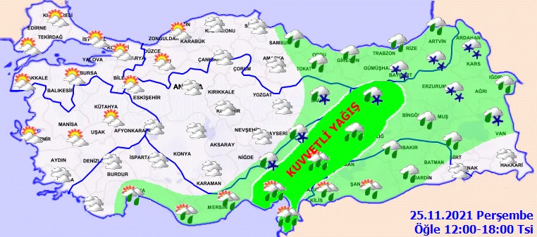 Meteoroloji'den il il kar ve yağmur uyarısı! Tüm bölgelerde etkili olacak (25 Kasım hava durumu)