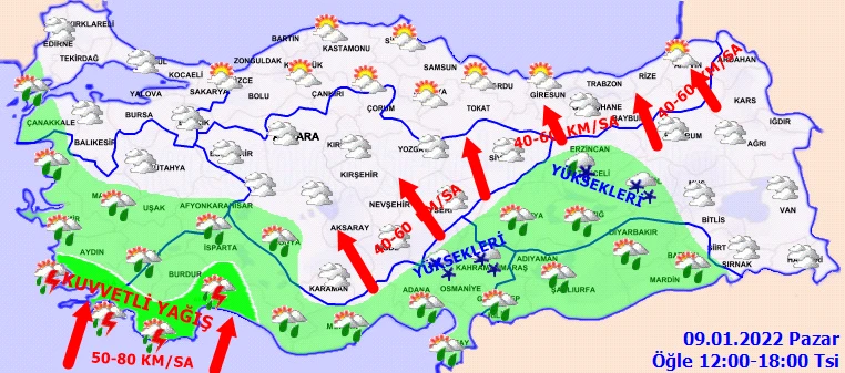 Meteoroloji'den uyarı üstüne uyarı: İki il hariç tüm bölgeler yağışlı (9 Ocak hava durumu)
