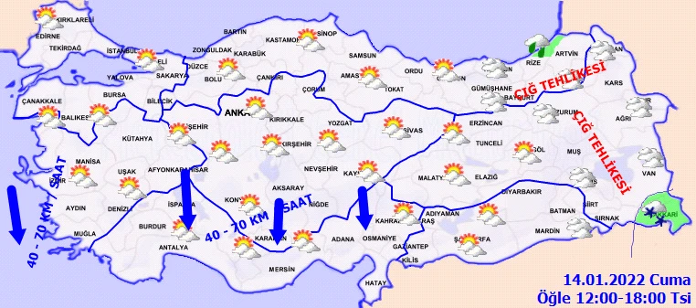 Meteoroloji'den peş peşe uyarılar: Kar, buzlanma, don ve fırtınaya dikkat! (14 Ocak hava durumu)