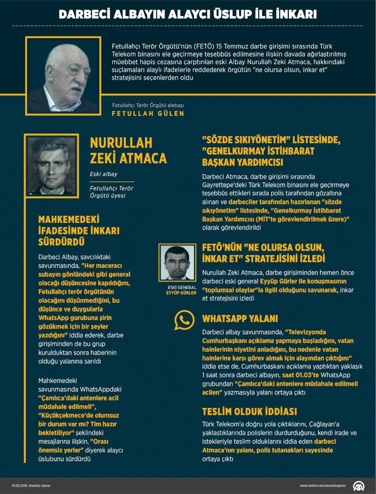 Darbeci albayın alaycı üslupla inkarı