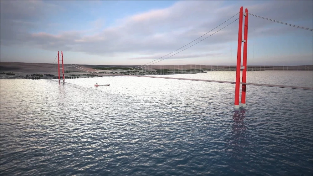 1915 Çanakkale Köprüsü’nde çalışmalar ilk kez drone ile havadan görüntülendi