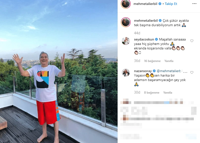 Mehmet Ali Erbil'den müjdeli haber! 9 ay sonra ayakta durabiliyor!