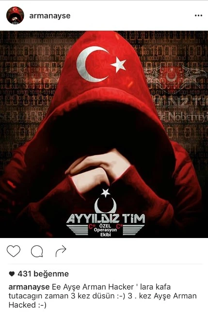 Hackerlara meydan okuyan Ayşe Arman hacklendi
