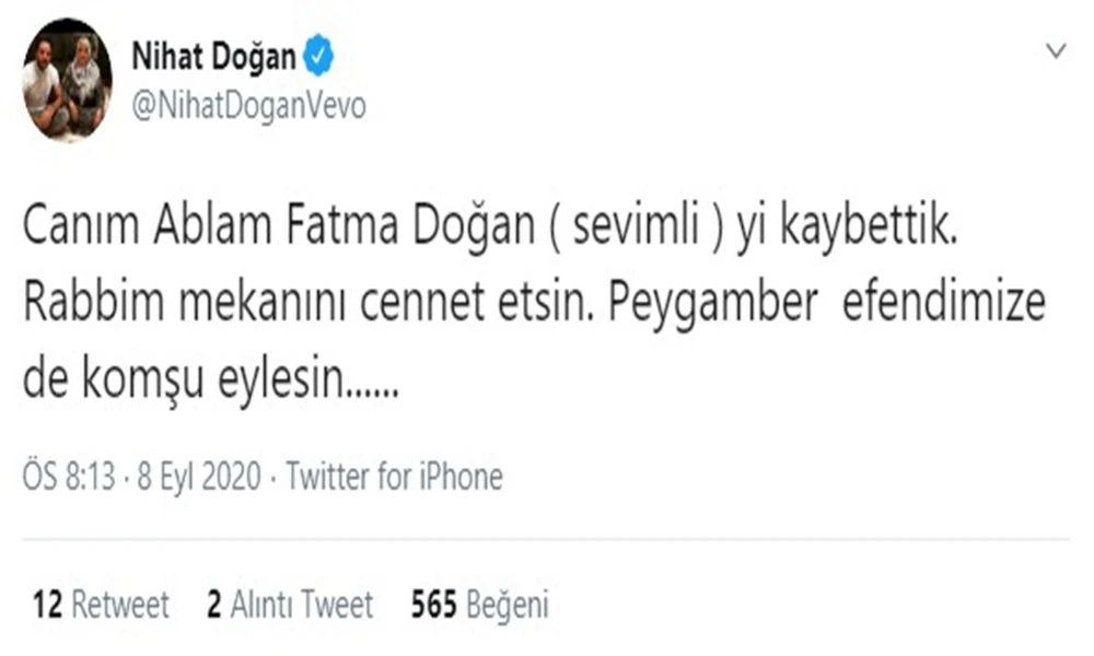 Nihat Doğan'ın ablası Fatma Doğan hayatını kaybetti