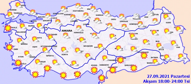 Meteoroloji uyardı: Yağmurdan önce son sıcaklar (27 Eylül hava durumu)