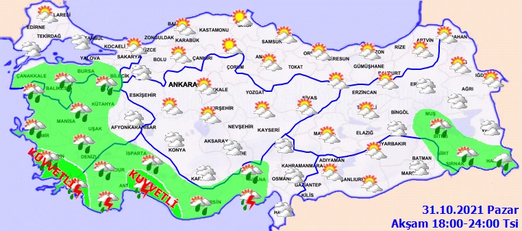 Çok kuvvetli geliyor! Meteoroloji'den 18 ile kuvvetli sağanak uyarısı (31 Ekim hava durumu)