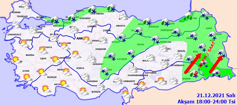 Yoğun kar kapıda! Meteoroloji'den 16 ile sarı ve turuncu uyarı (21 Aralık hava durumu)