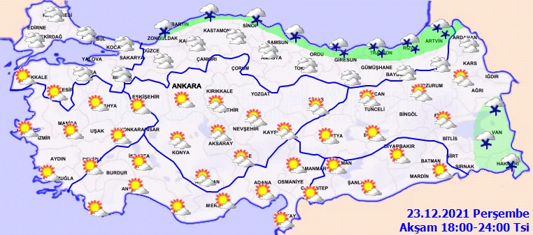 Meteoroloji il il uyardı: Kar, buzlanma, don... (23 Aralık Perşembe hava durumu)