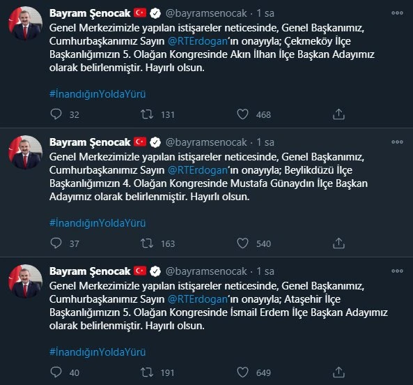 AK Parti'nin İstanbul'un 10 ilçesinde kongre başkan adayları belirlendi