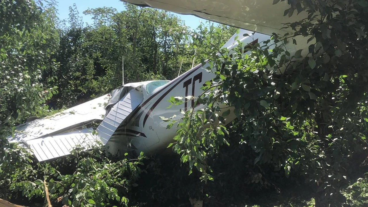 Bursa'da uçak kazası! Meyve bahçesine indi...