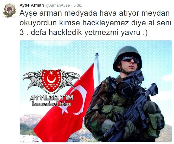 Hackerlara meydan okuyan Ayşe Arman hacklendi
