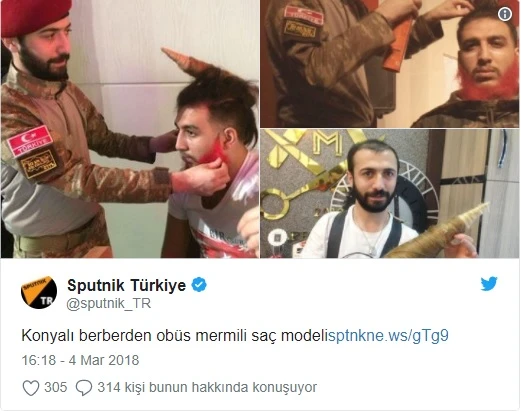 Konyalı berberden obüs mermisi saç modeli: Malatya'da ilginç gösteri