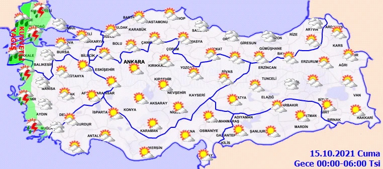 Meteoroloji'den sel, su baskını ve kuvvetli rüzgar uyarısı (14 Ekim hava durumu)