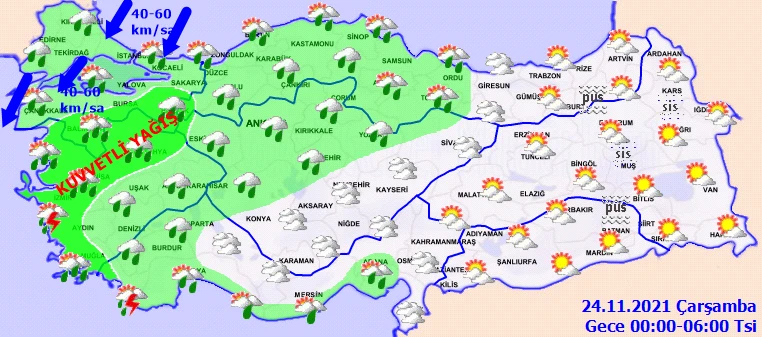 Meteoroloji'den İstanbul için sarı kodlu uyarı: Metrekareye 80 kg yağış düşecek (23 Kasım hava durumu)