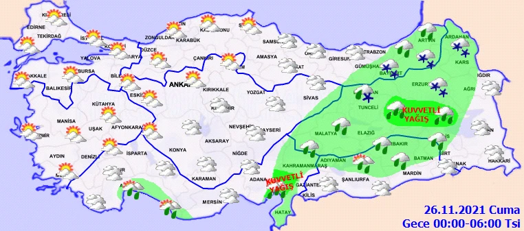 Meteoroloji'den il il kar ve yağmur uyarısı! Tüm bölgelerde etkili olacak (25 Kasım hava durumu)