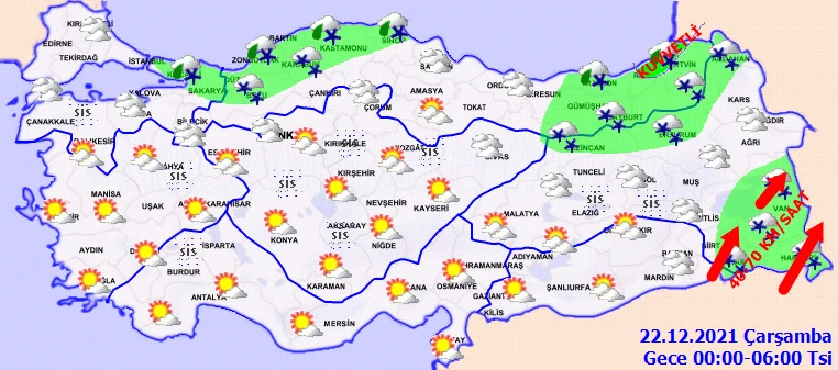 Yoğun kar kapıda! Meteoroloji'den 16 ile sarı ve turuncu uyarı (21 Aralık hava durumu)