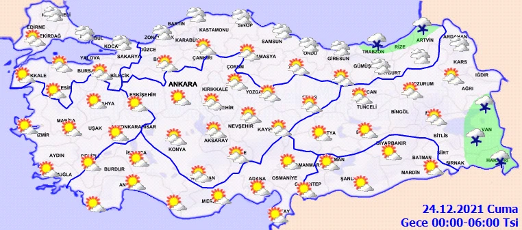 Meteoroloji il il uyardı: Kar, buzlanma, don... (23 Aralık Perşembe hava durumu)