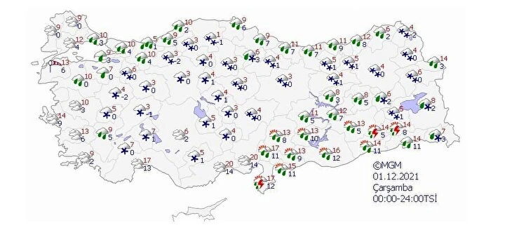 36 şehre kar yağacak! Hava sıcaklıkları düşüyor