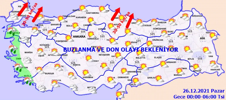 Meteoroloji'den buzlanma ve don uyarısı (25 Aralık hava durumu)