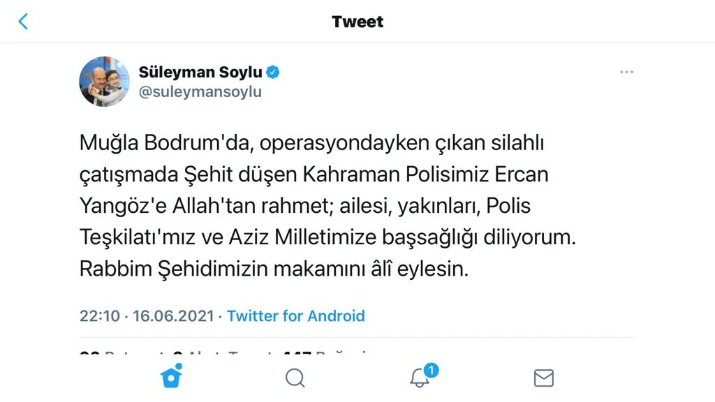 Bodrum'da silahlı çatışmada yaralanan polis şehit oldu