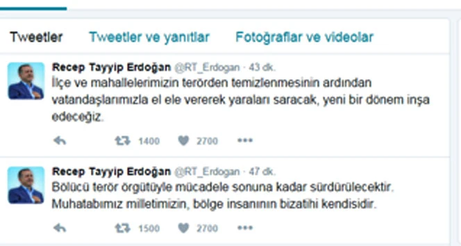 Cumhurbaşkanı Erdoğan terörle mücadele açıklaması yaptı