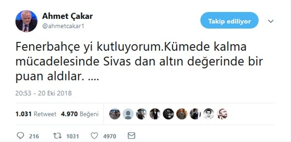 Ahmet Çakar'dan Fenerbahçe'ye sert eleştiriler: "Sivas'tan da galibiyet çıkaramadılar"