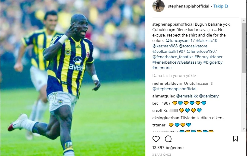 Appiah'tan büyük beğeni alan derbi paylaşımı